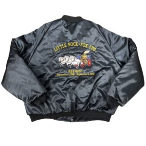 Vintage Little Rock–Fox Fire District Black Bomber Jacket  Excellent Condition