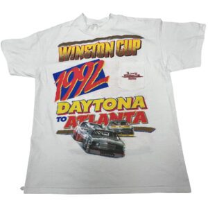 Vintage 1992 NASCAR Winston Cup Daytona to Atlanta Pocket T-Shirt XL