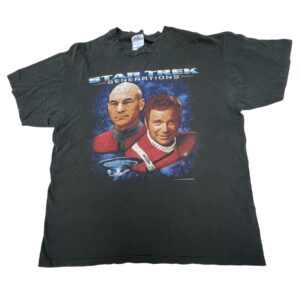 90s Vintage Star Trek Generations T-Shirt XL Made in USA Single Stitch Sci-Fi