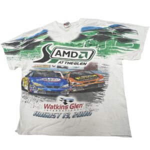 Vintage 2006 AMD at The Glen NASCAR All Over Print T-Shirt Racing Tee XL