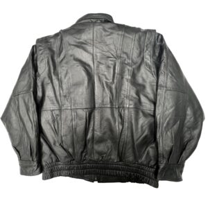 Vintage Desert Well Leather Bomber Jacket Black Zip-Out Liner Size L