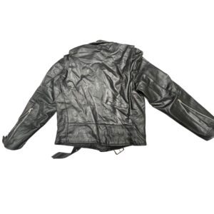 Authentic 70s Vintage Gino Leathers Black Biker Jacket Heavy Leather Moto USA