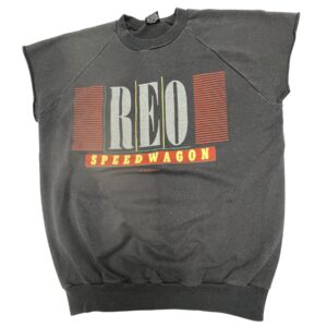 Vintage 1984 REO Speedwagon Wheels Are Turnin Sleeveless Sweatshirt