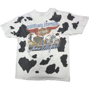 Vintage 90s Harley Davidson Moo-Waukee AOP Cow Print T-Shirt Single Stitch USA made