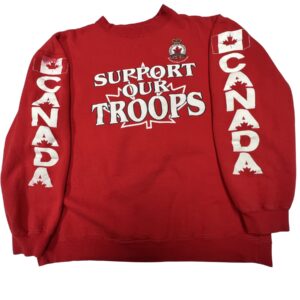 Vintage Royal Canadian Legion Sweatshirt Red Support Troops Canada