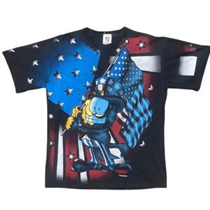 Vintage 90s Garfield Uncle Sam AOP Shirt XL USA Made Single Stitch MINT