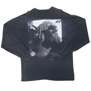 Vintage 90s Tupac 2Pac Mike Miller Middle Finger LS Shirt XL Grail Rare