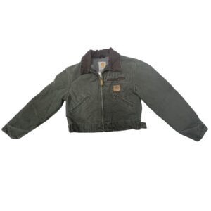 VTG Carhartt YYJ97 MOS Detroit Jacket Youth Small Moss Green Fleece Lined Mint