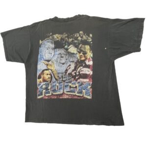 Vintage 90s The Rock WWF Bootleg Rap Tee Mount Rockmore Rare Collectible