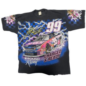 Vintage “Charged & Ready” Racing T-Shirt 90s Super Rare Graphic Tee AOP USA XL