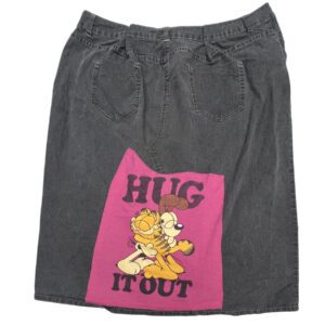 Upcycled Garfield Denim Skirt Custom Reworked Avenue Jeans One of a Kind