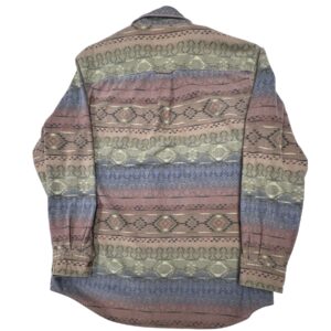 90s Vintage Woolrich Deerskin Flannel Aztec Southwestern Shirt L