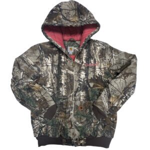 90s Workwear Vintage Carhartt Pink Lined Camo Hooded Jacket Women’s L