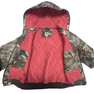 90s Workwear Vintage Carhartt Pink Lined Camo Hooded Jacket Women’s L