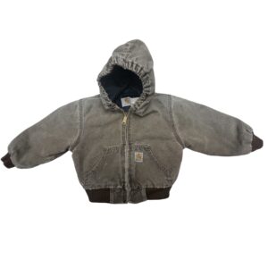 Vintage Carhartt Workwear Jacket Hooded Brown 90s Workwear Kids Coat 4T