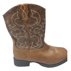 Wonder Nation Toddler Boys Western Cowboy Boots Faux Leather Slip-On Kids Brown SZ 3