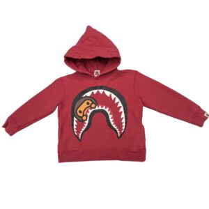 BAPE Kids Red Shark Hoodie Baby Milo A Bathing Ape Sz 130 Made in Japan MINT