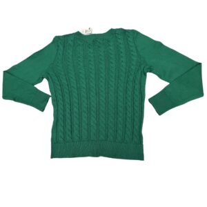 Talbots Sweater Womens S Cable Knit Crewneck Cotton Blend Button Detail NWT