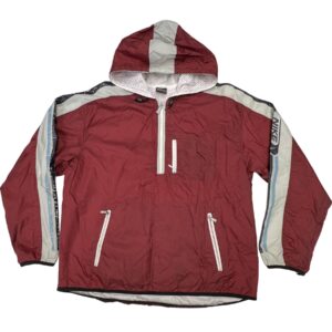 Y2K Vintage Nike Anorak Burgundy Vertical Zip Pockets Pullover windbreaker