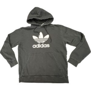 Adidas Originals Trefoil Hoodie Black L Big Logo Streetwear Vintage Style Men’s