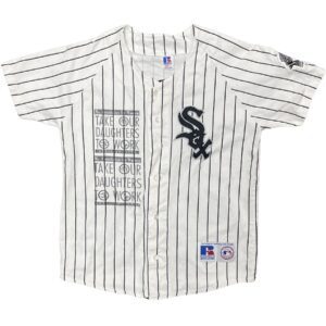 Vintage 90s Russell Athletic Chicago White Sox Pinstripe Jersey Youth L 1996 MLB