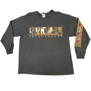 RARE Vintage 90s Tupac Shakur 2Pac Long Sleeve Rap Tee Portrait Collage Grail