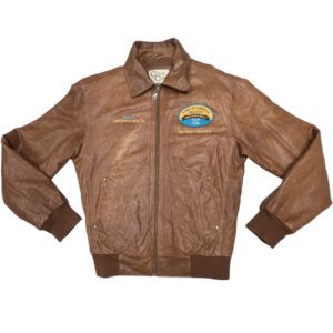 Vintage AQHA Quarter Horse Leather Jacket Brown Western Equestrian Champ