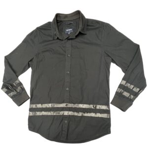 True Religion Black Button Up Shirt Men’s Small Loose Fit Striped Like New