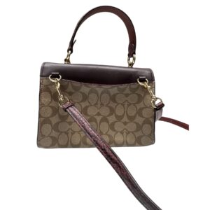 Coach Tilly Satchel F80230 Signature Canvas Crossbody Bag Brown Tan Mint