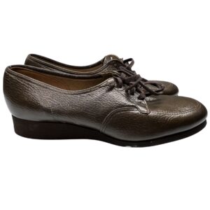 Vintage KC Debs Du Kreider Creveling Pebbled Leather Loafers Brown Mint