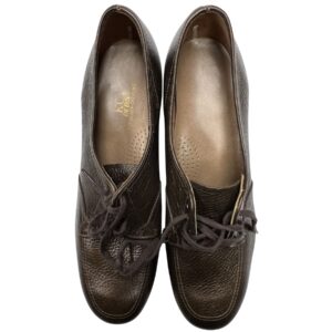 Vintage KC Debs Du Kreider Creveling Pebbled Leather Loafers Brown Mint