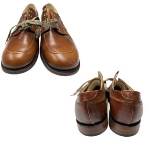 NOS Vintage Foot Traits Brown Leather Brogue Dress Shoes – Size 9.5 A – USA Made