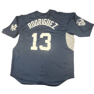 Vintage Y2K Nike Alex Rodriguez New York Yankees Batting Practice Jersey – Navy Blue