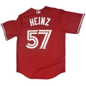 Toronto Blue Jays Majestic Red Canada Day Fashion Jersey Heinz #57 Y2K Baseball