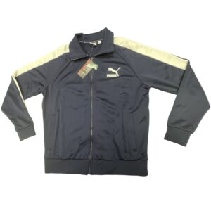 NWT PUMA Iconic T7 Track Jacket Navy Blue Men’s Full Zip Stripe Retro Streetwear
