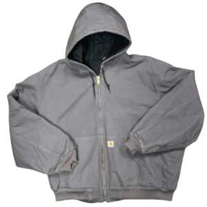 VTG Carhartt J140 Active Jacket Flannel Lined Duck 4XL Hooded USA Work Coat