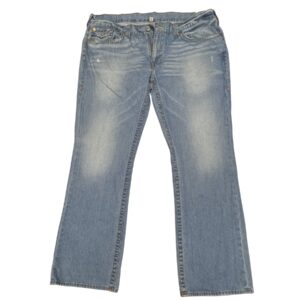 True Religion Ricky Straight Jeans Men’s 42 Light Wash Flap Pocket Mexico