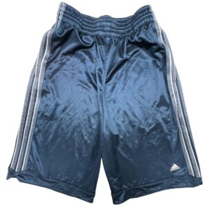 Vintage Adidas Dazzle Basketball Shorts Blue Shiny Silky 3-Stripes NBA Style