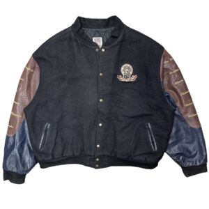 Vintage 90s Negro Leagues 75th Anniversary Wool Leather Jacket Baseball USA Made