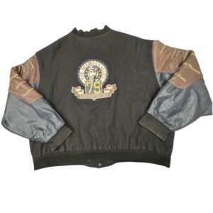 Vintage 90s Negro Leagues 75th Anniversary Wool Leather Jacket Baseball USA Made