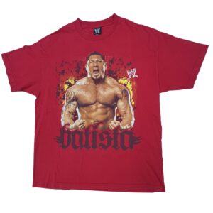 08s Vintage WWE Batista Unleashed Fury T Shirt Red Wrestling Tee XL Excellent
