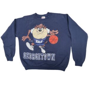 VTG 1996 Georgetown Hoyas Looney Tunes Taz Basketball Sweatshirt USA Made