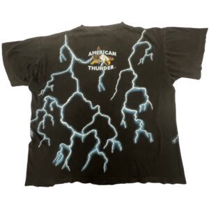 Rare VTG 90s American Thunder Lightning Native Tee Single Stitch Boxy Fit Large