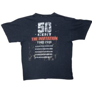 50 Cent The Invitation Tour 2010 Promo T-Shirt Double Sided Graphic Rap Tee L