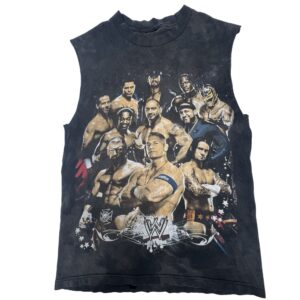 Vintage VTG WWE AEW Promo Tee Shirt Small CM PUNK UNDERTAKER CENA TRIPLE H MORE both side custom top tank