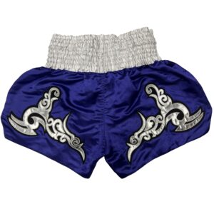 NAMAZU Muay Thai Shorts Skull Tribal Purple Satin MMA Kickboxing Excellent