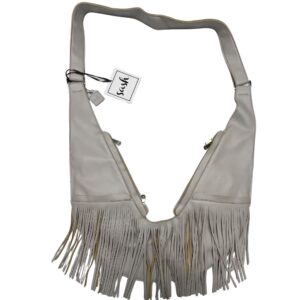 NWT Sash Bag Yosemite Fringe Leather Crossbody Sling Purse Grey Taupe