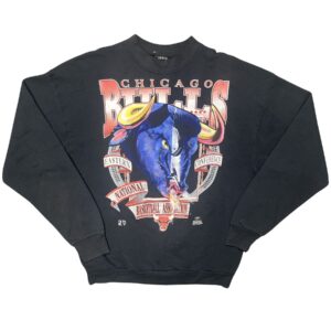 Vintage 90s Chicago Bulls Grand Sport Graphic Sweatshirt Blue White Logo NBA
