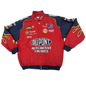Vtg Jeff Gordon NASCAR DuPont Flame Jacket Chase Authentics + 2 Nascar Pins