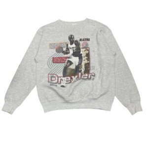 Rare VTG 90s Salem Clyde Drexler Stats Sweatshirt USA Made Trail Blazers